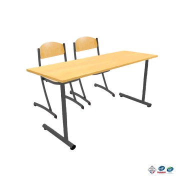 Chaise scolaire + table scolaire 2 places T6