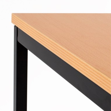Bureau Stylé à 3 Tiroirs Table Rectangulaire Design avec Pieds en Métal  Panneau de Particules 75 x 115 x 48 cm Effet Bois Foncé Noir