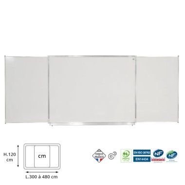 Grand tableau blanc triptyque classique NF