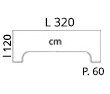 L 320 x l 120 x P 60 cm 