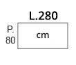 L 280 x P 80 cm