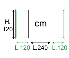 L.480xH.120 cm