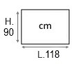 L.118xH.90 cm