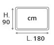 L.180 x H.90 cm