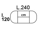 L 240 x l 120 cm