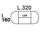 L 320 x l 160 cm